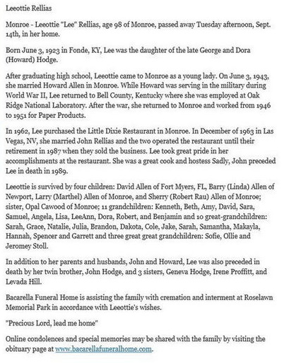 Little Dixie Restaurant - Former Owner Passes Away Sept 2021 (newer photo)